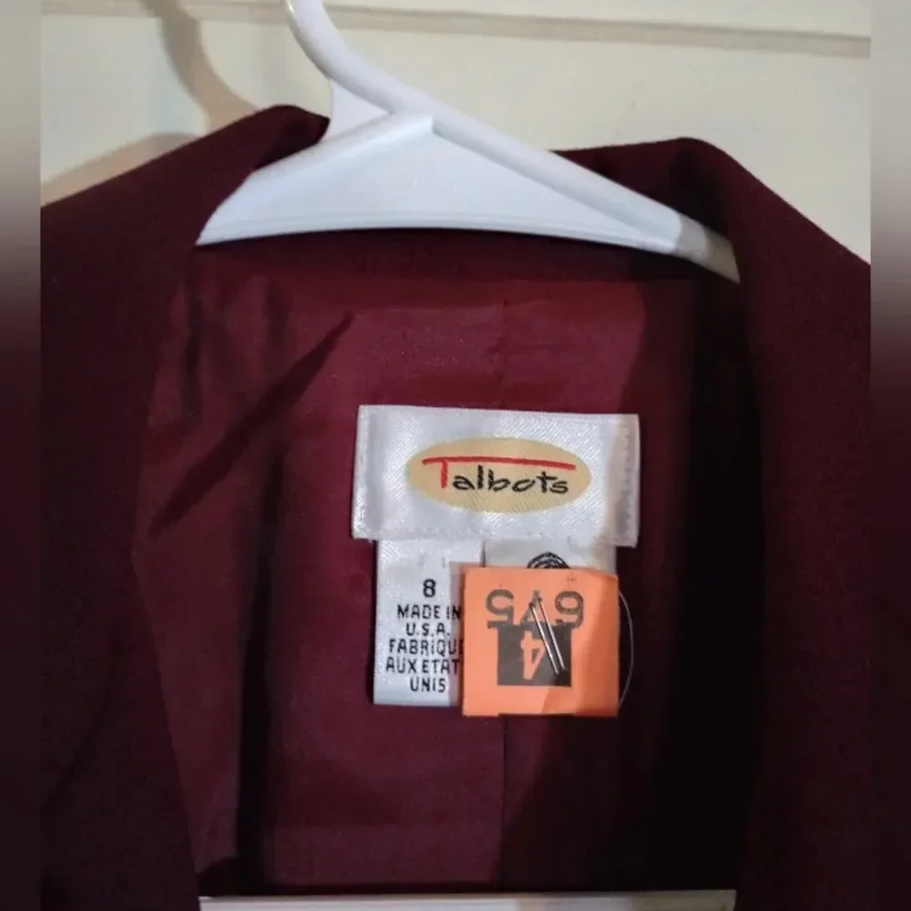 Talbots size 8 women's dress jackets maroon